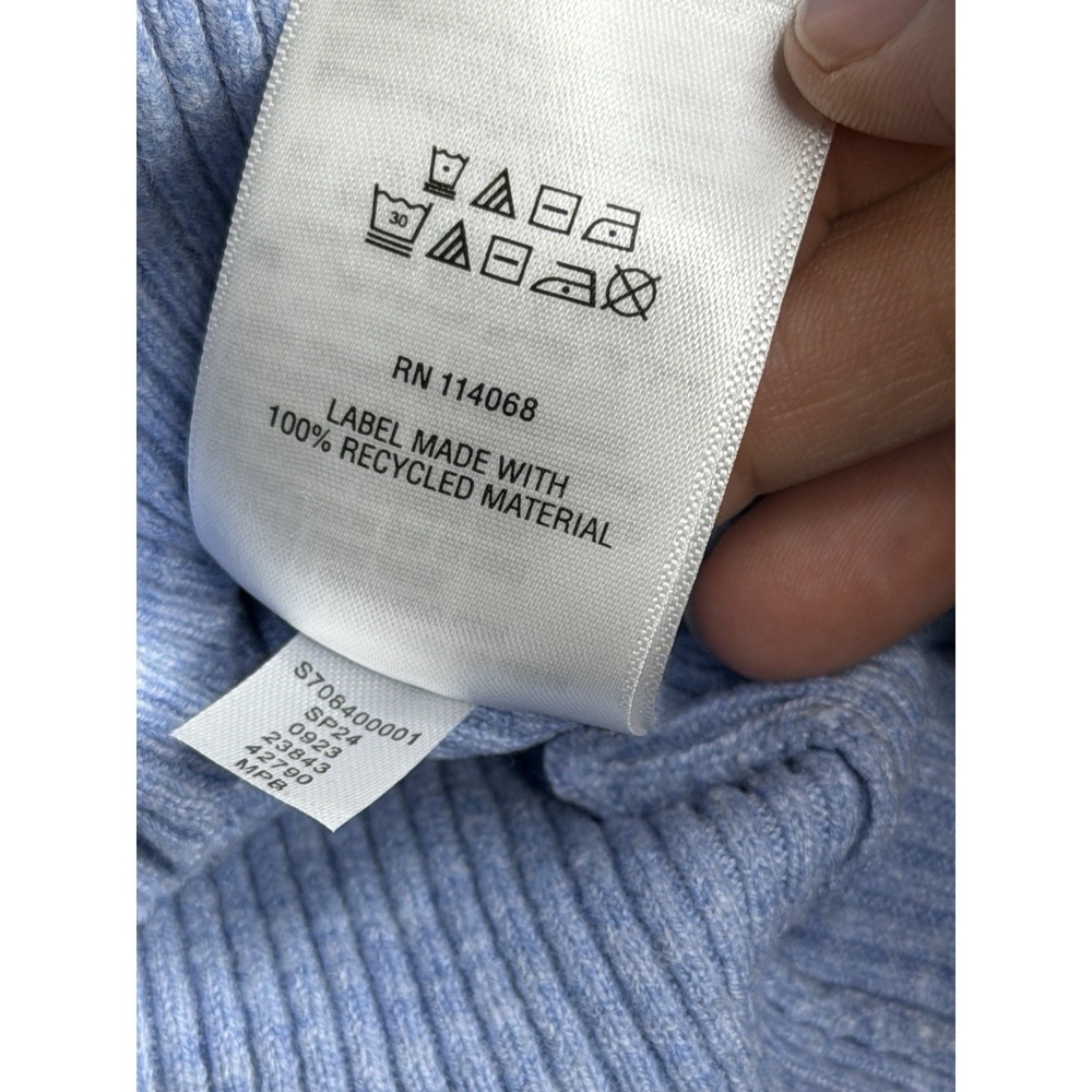 And Now This Blue Size XSmall Long Sleeve Blouse Square‎ Neck Sweater Crop Top - Picture 8 of 9